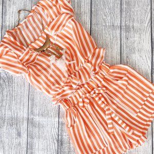 2 Piece Outfit- Striped Orange